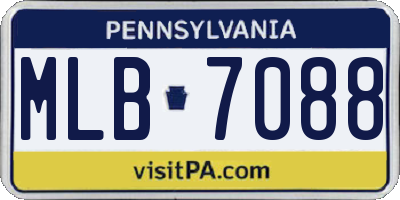 PA license plate MLB7088