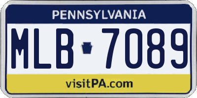 PA license plate MLB7089