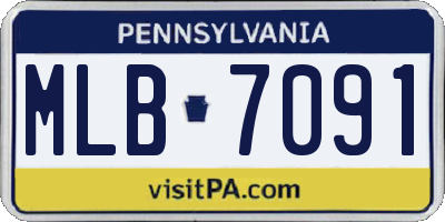 PA license plate MLB7091