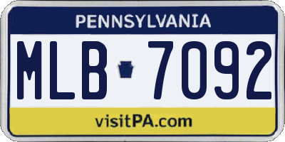 PA license plate MLB7092