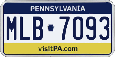 PA license plate MLB7093