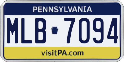 PA license plate MLB7094