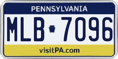 PA license plate MLB7096