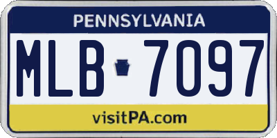 PA license plate MLB7097