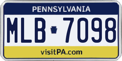 PA license plate MLB7098