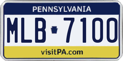 PA license plate MLB7100