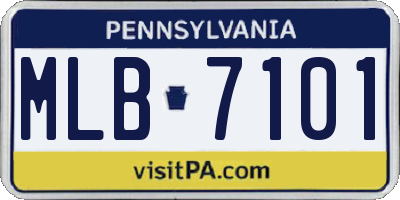 PA license plate MLB7101