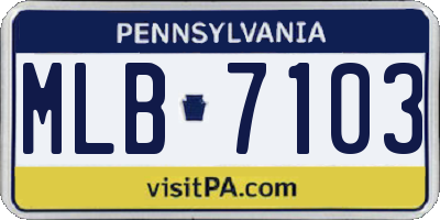 PA license plate MLB7103