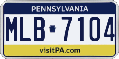 PA license plate MLB7104