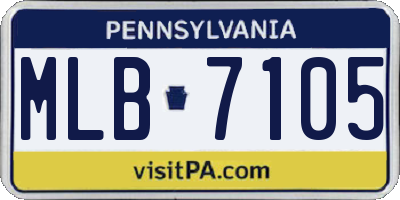 PA license plate MLB7105