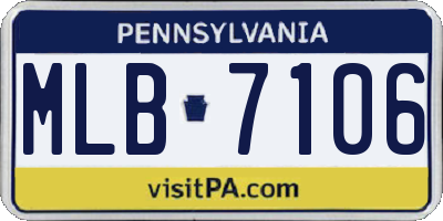 PA license plate MLB7106