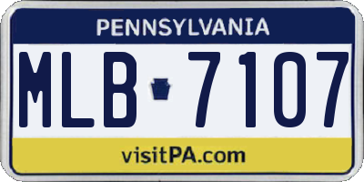 PA license plate MLB7107