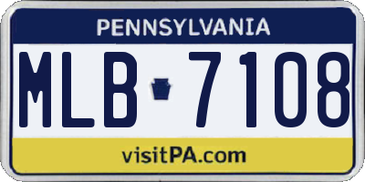 PA license plate MLB7108