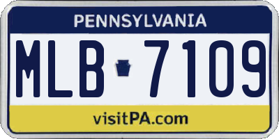 PA license plate MLB7109
