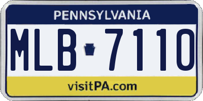 PA license plate MLB7110