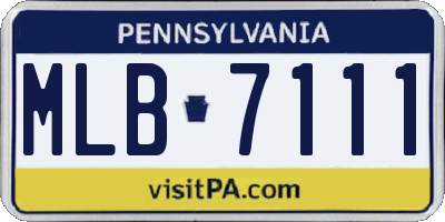 PA license plate MLB7111