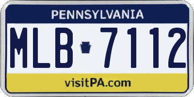 PA license plate MLB7112