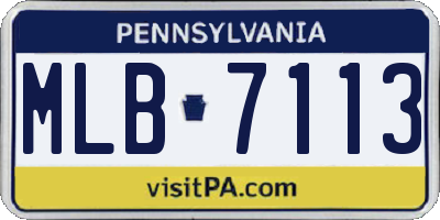 PA license plate MLB7113