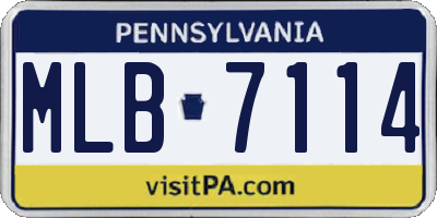 PA license plate MLB7114