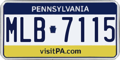 PA license plate MLB7115