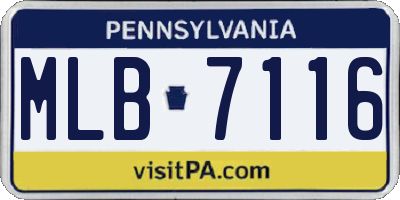PA license plate MLB7116