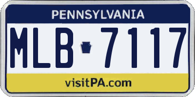 PA license plate MLB7117