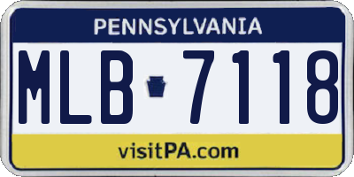 PA license plate MLB7118