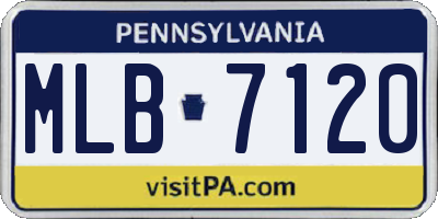 PA license plate MLB7120