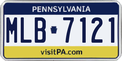 PA license plate MLB7121