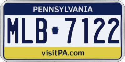 PA license plate MLB7122