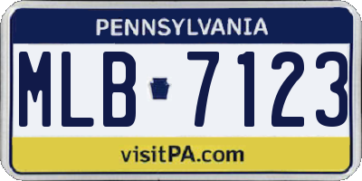 PA license plate MLB7123