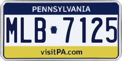 PA license plate MLB7125