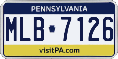 PA license plate MLB7126