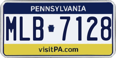 PA license plate MLB7128