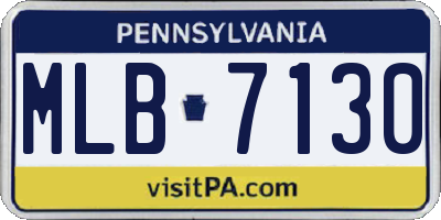 PA license plate MLB7130