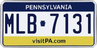 PA license plate MLB7131