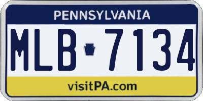 PA license plate MLB7134