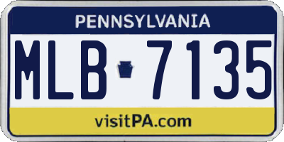 PA license plate MLB7135
