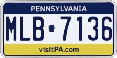 PA license plate MLB7136