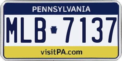 PA license plate MLB7137