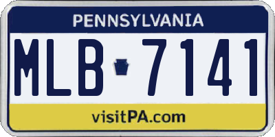 PA license plate MLB7141