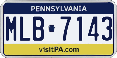 PA license plate MLB7143
