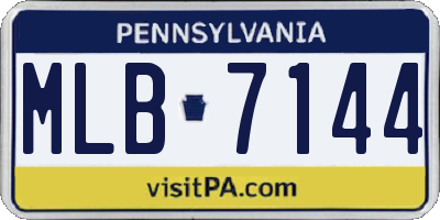 PA license plate MLB7144