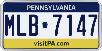 PA license plate MLB7147