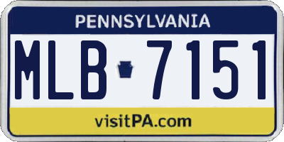 PA license plate MLB7151