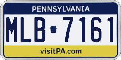 PA license plate MLB7161