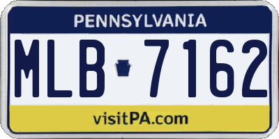 PA license plate MLB7162