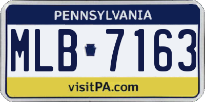 PA license plate MLB7163