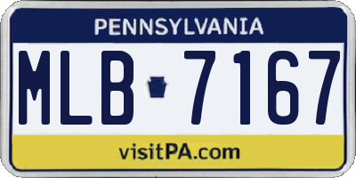 PA license plate MLB7167
