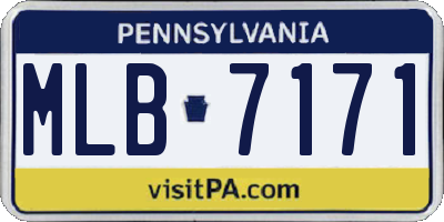 PA license plate MLB7171